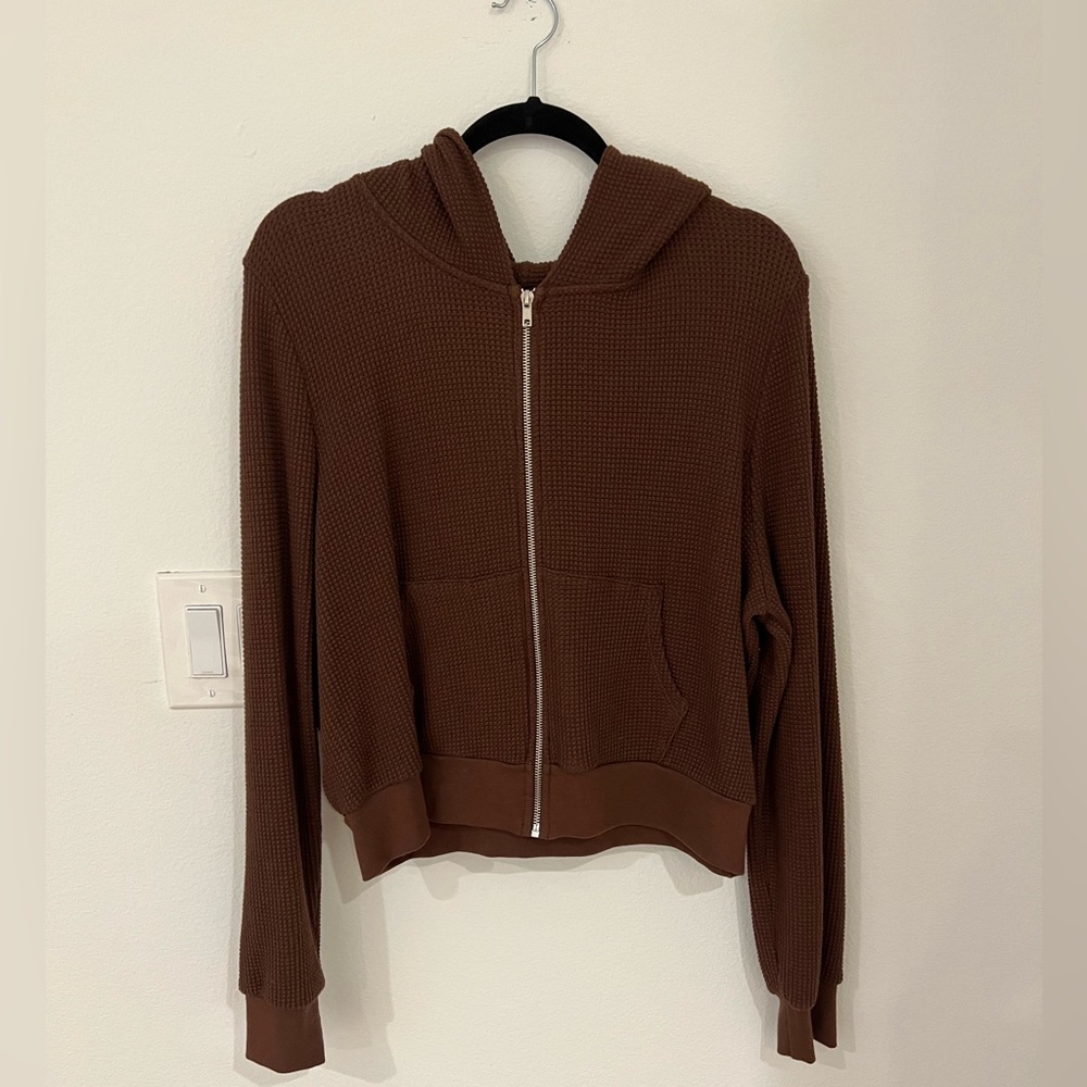 SET ACTIVE Waffle Hoodie - Expresso color